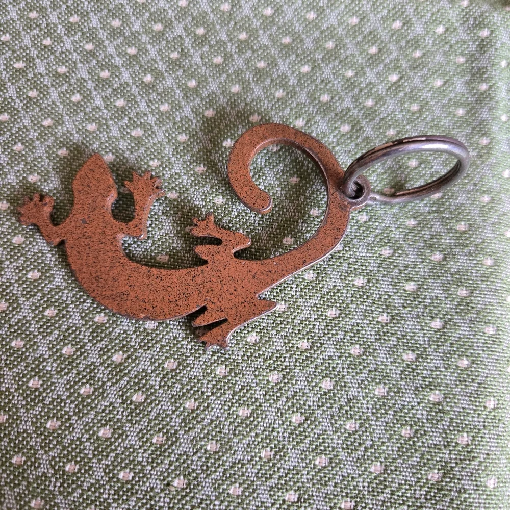 Lizard Metal Keychain